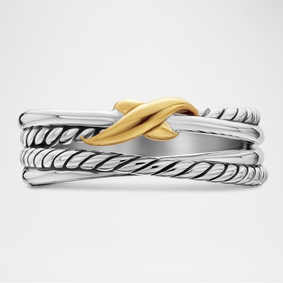 David Yurman Jewelry - David Yurman X Crossover Band Ring in Sterling Silver 6mm Size 8